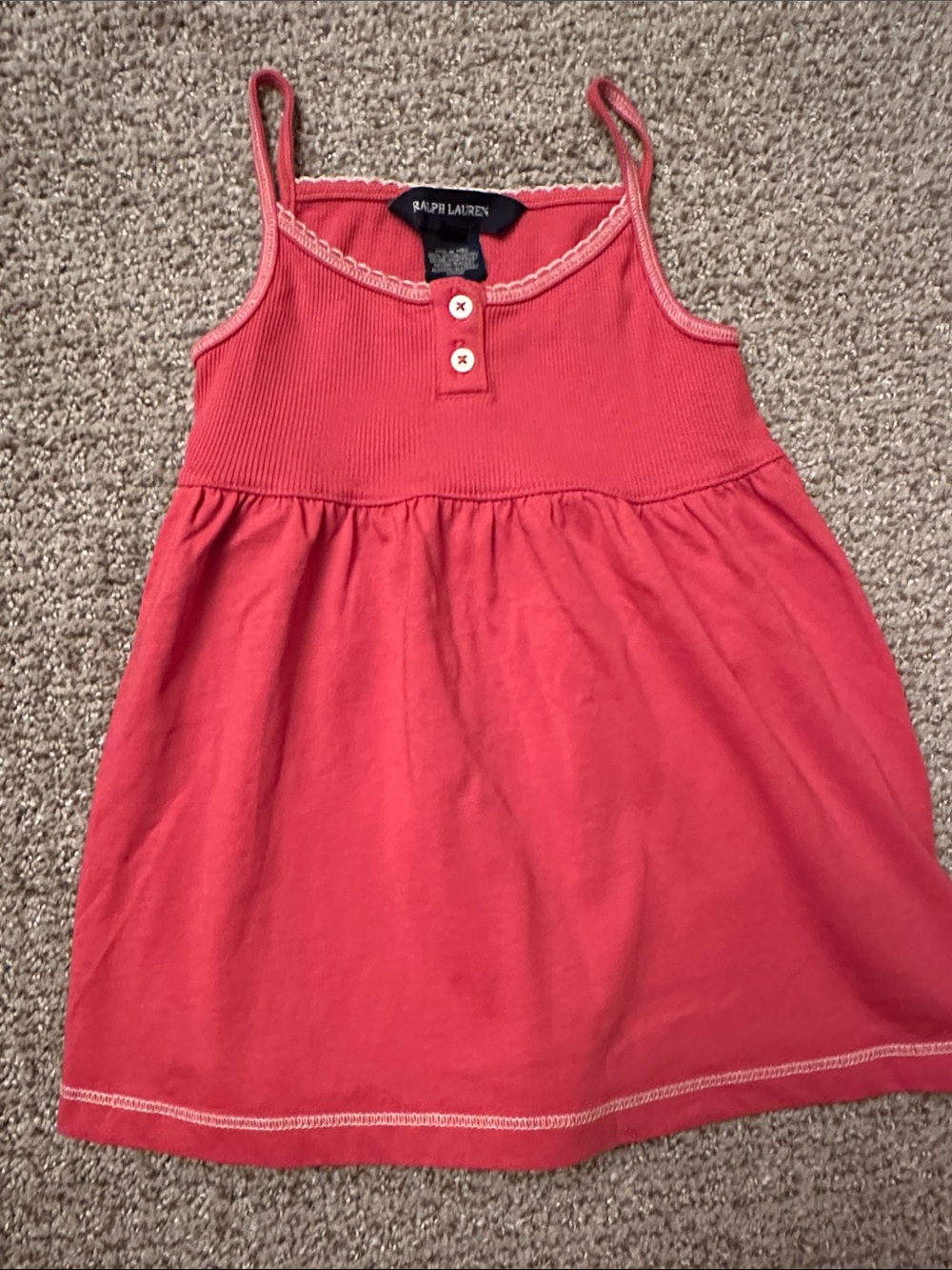 Ralph Lauren Pink Girls' Tank - Sleeveless Cotton Size 6